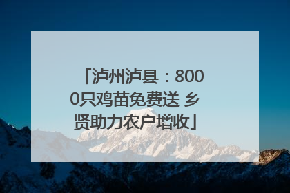 泸州泸县：8000只鸡苗免费送 乡贤助力农户增收