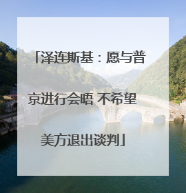 泽连斯基：愿与普京进行会晤 不希望美方退出谈判