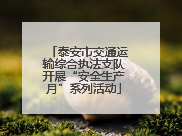 泰安市交通运输综合执法支队开展“安全生产月”系列活动