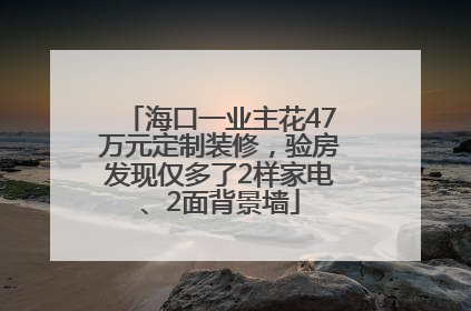海口一业主花47万元定制装修，验房发现仅多了2样家电、2面背景墙