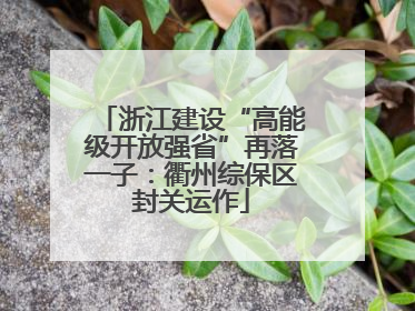 浙江建设“高能级开放强省”再落一子：衢州综保区封关运作
