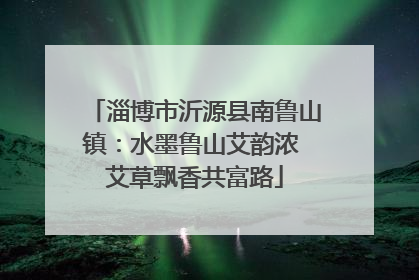 淄博市沂源县南鲁山镇：水墨鲁山艾韵浓 艾草飘香共富路