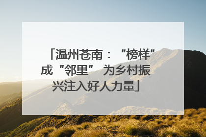 温州苍南：“榜样”成“邻里” 为乡村振兴注入好人力量