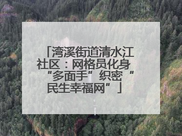 湾溪街道清水江社区：网格员化身“多面手”织密“民生幸福网”