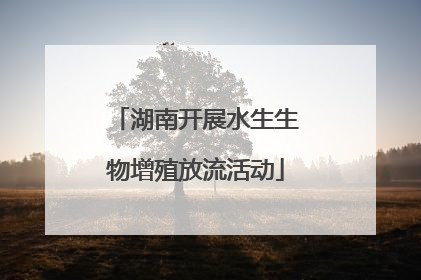 湖南开展水生生物增殖放流活动
