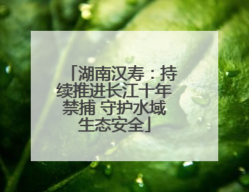 湖南汉寿：持续推进长江十年禁捕 守护水域生态安全