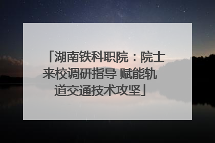 湖南铁科职院：院士来校调研指导 赋能轨道交通技术攻坚