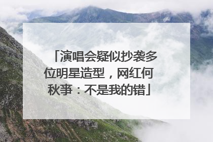 演唱会疑似抄袭多位明星造型，网红何秋亊：不是我的错