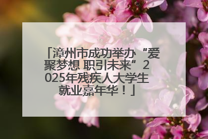 漳州市成功举办“爱聚梦想 职引未来”2025年残疾人大学生就业嘉年华！