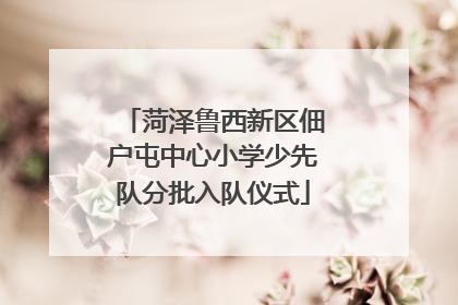 菏泽鲁西新区佃户屯中心小学少先队分批入队仪式