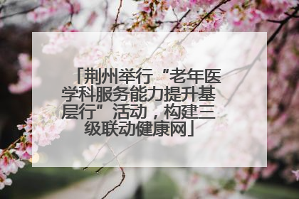 荆州举行“老年医学科服务能力提升基层行”活动，构建三级联动健康网
