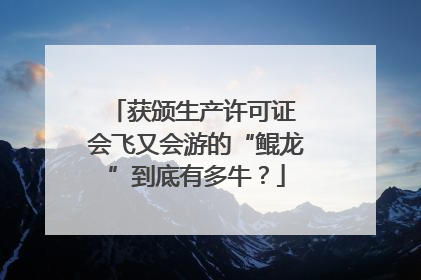 获颁生产许可证 会飞又会游的“鲲龙”到底有多牛？