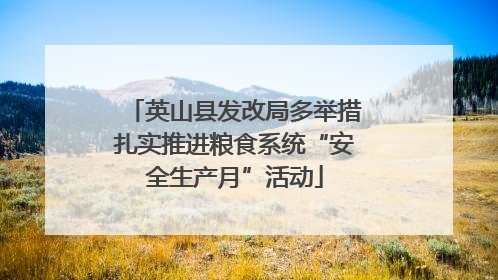 英山县发改局多举措扎实推进粮食系统“安全生产月”活动