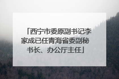 西宁市委原副书记李家成已任青海省委副秘书长、办公厅主任