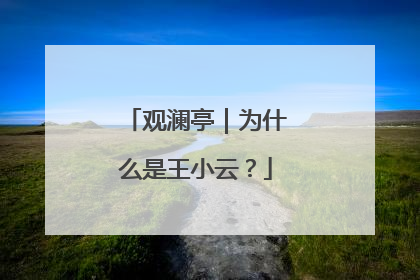 观澜亭｜为什么是王小云？