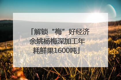 解锁“梅”好经济 余姚杨梅深加工年耗鲜果1600吨