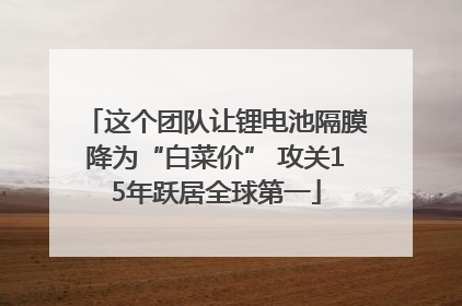 这个团队让锂电池隔膜降为“白菜价” 攻关15年跃居全球第一