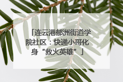 连云港郁洲街道学院社区：快递小哥化身“救火英雄”