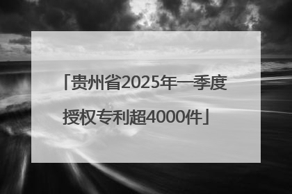 贵州省2025年一季度授权专利超4000件
