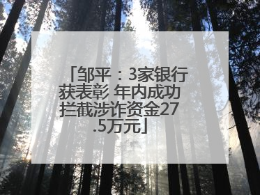 邹平：3家银行获表彰 年内成功拦截涉诈资金27.5万元