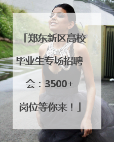 郑东新区高校毕业生专场招聘会：3500+岗位等你来！