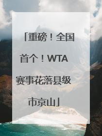 重磅！全国首个！WTA赛事花落县级市京山