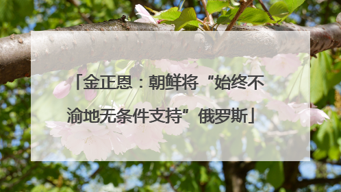 金正恩：朝鲜将“始终不渝地无条件支持”俄罗斯