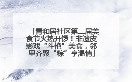 青和居社区第二届美食节火热开锣！非遗皮影戏“斗艳”美食，邻里齐聚“粽”享温情