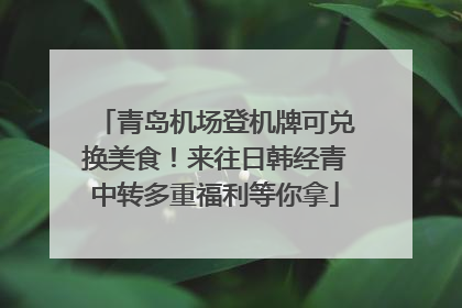 青岛机场登机牌可兑换美食！来往日韩经青中转多重福利等你拿