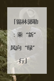 锡林郭勒：乘“新”风向“绿”行