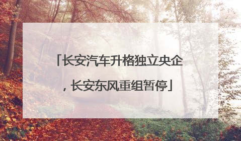 长安汽车升格独立央企，长安东风重组暂停
