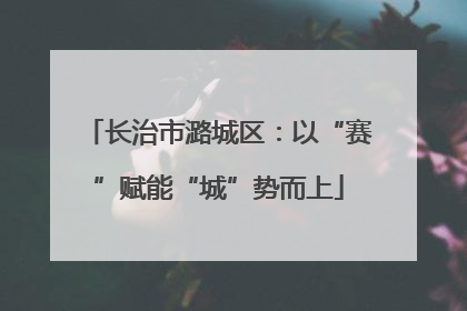 长治市潞城区：以“赛”赋能“城”势而上