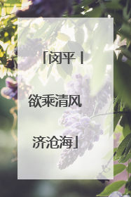 闵平丨欲乘清风济沧海