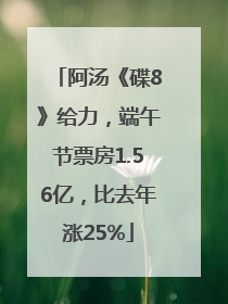 阿汤《碟8》给力，端午节票房1.56亿，比去年涨25%