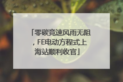 零碳竞速风雨无阻，FE电动方程式上海站顺利收官
