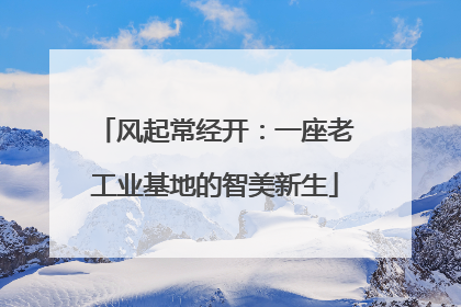 风起常经开：一座老工业基地的智美新生