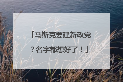 马斯克要建新政党？名字都想好了！