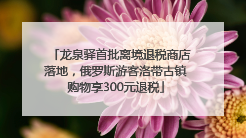 龙泉驿首批离境退税商店落地，俄罗斯游客洛带古镇购物享300元退税