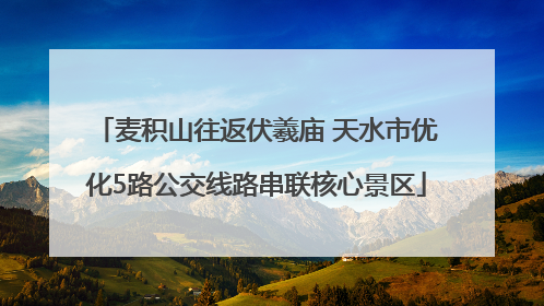 麦积山往返伏羲庙 天水市优化5路公交线路串联核心景区
