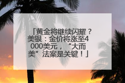 黄金将继续闪耀？美银：金价将涨至4000美元，“大而美”法案是关键！