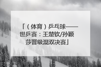 （体育）乒乓球——世乒赛：王楚钦/孙颖莎晋级混双决赛