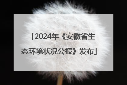 2024年《安徽省生态环境状况公报》发布