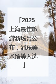 2025上海最佳旅游新场景公布，浦东美术馆等入选
