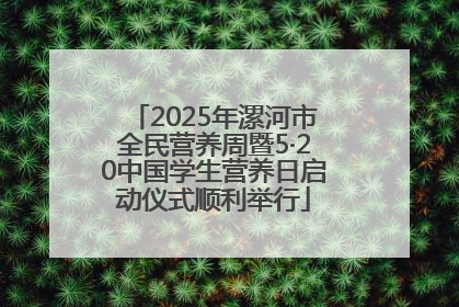 2025年漯河市全民营养周暨5·20中国学生营养日启动仪式顺利举行