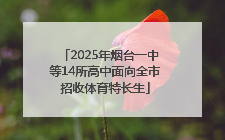 2025年烟台一中等14所高中面向全市招收体育特长生