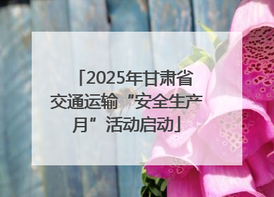 2025年甘肃省交通运输“安全生产月”活动启动