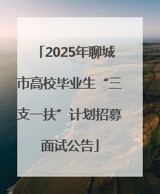 2025年聊城市高校毕业生“三支一扶”计划招募面试公告