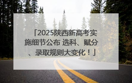 2025陕西新高考实施细节公布 选科、赋分、录取规则大变化！